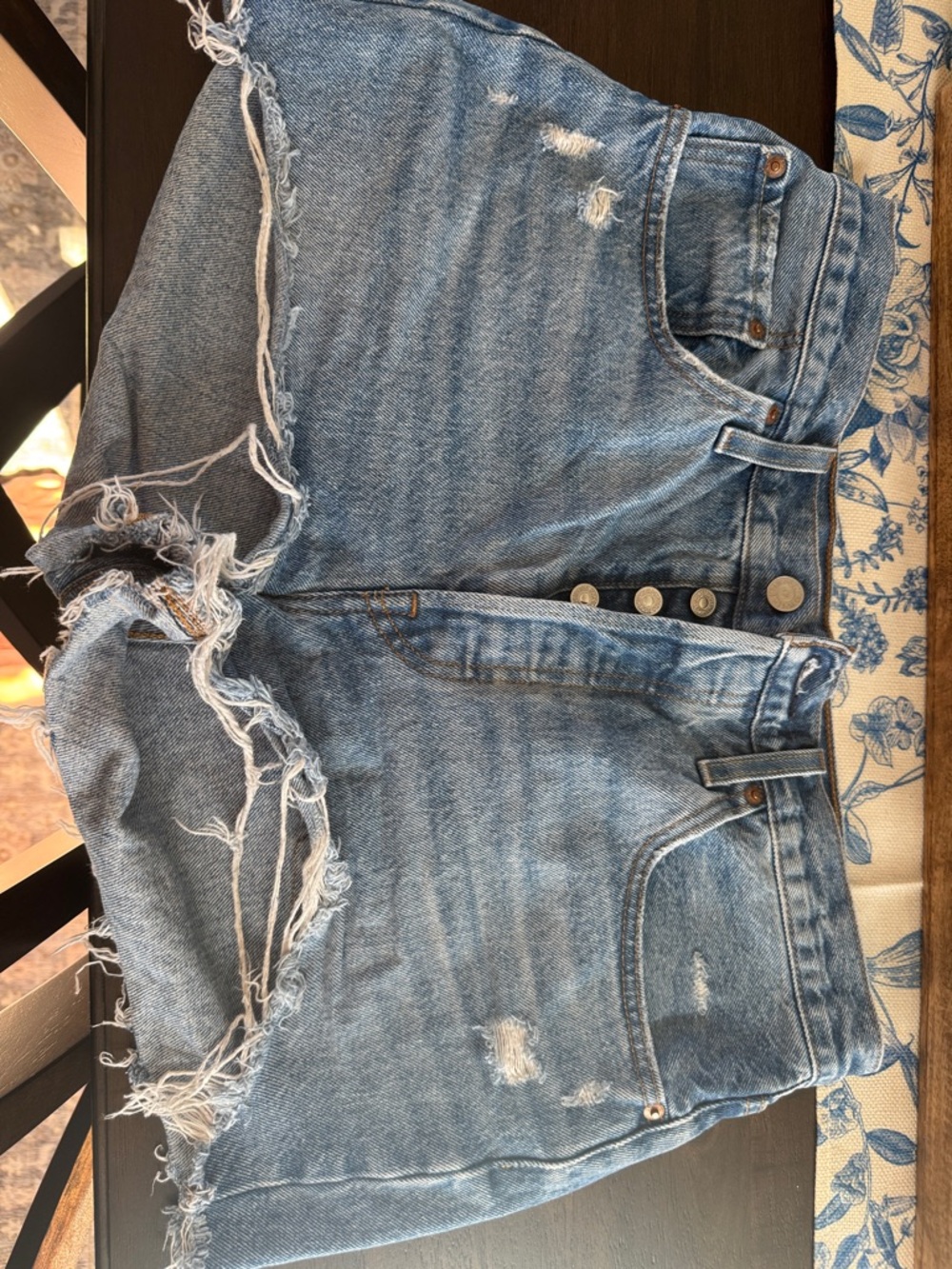 Levi’s distressed light wash shorts